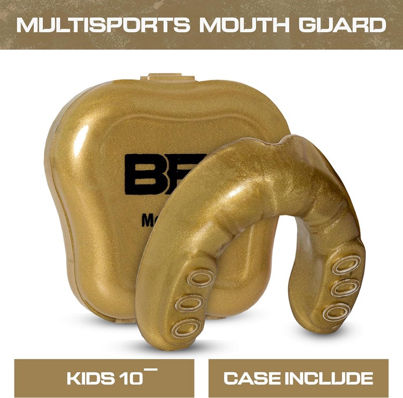 BFS IMPEX Sports Mouth Guard for Kids,Youth,Boys,Girls,Child Teen Mouthguard with Case (BPA Free) for Boxing, Martial Arts,MMA Karate,Lacrosse,Football,Soccer and All Contact Sports (Golden) - Image 3